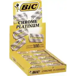 تیغ ایمنی تیغه دو لبه BIC کروم پلاتینیوم - جعبه 100 عددی - تیغ های تیغ
