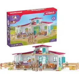 schleich HORSE CLUB - آموزشگاه سوارکاری - اسباب بازی کودکان - اسباب بازی اسب - اصطبل اسب 3 اسب و 2 فیگور بازی - 115 قسمت
