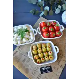 اقلام زیبای من بشقاب غذاخوری مربع چینی 3 تکه / اندازه کوچک