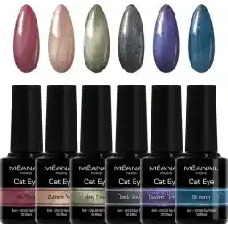 Méanail - ژل لاک - بدون Hema - 6 x 8ml - لاک ناخن ژل - چشم گربه ای جذاب