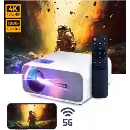 پروژکتور Bradedos® Mini - Full HD - (پشتیبانی 4k) - 10000 لومن - پخش جریانی از تلفن خود با WiFi - Android/iOS - پروژکتور کوچک