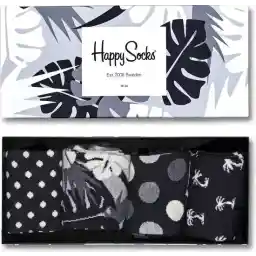 Happy Socks sokken - Happy Black White Gift Box (4-pack) - Maat: 36 - 40