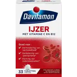 آهن داویتامون با ویتامین B12 - کمک به کاهش خستگی - مکمل غذایی با آهن و ویتامین B12 - 33 قرص آهن