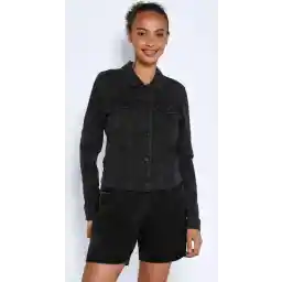 NOISY MAY NMDEBRA L/S BLACK DENIM JACKET NOOS Dames Jas - Maat M