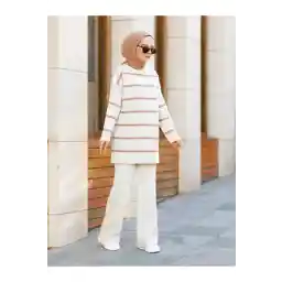 سنگ ست لباس بافتنی راه راه Rimel Fashion