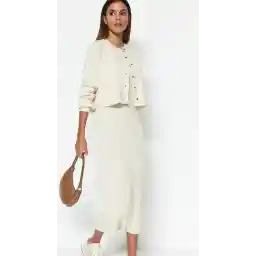 Trendyol TWOSS23EL00738 Volwassenen Vrouwen 2 - Steen - L