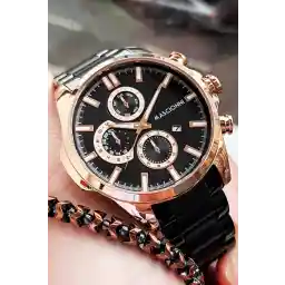 ساعت مچی مردانه Mascionni 3 Atm ضد آب بند ناف استیل رنگ مشکی Elg788