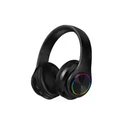 هدفون بیسیم Teknoloji Gelsin هدست بلوتوث روی گوش با میکروفون LED نور تاشو مشکی