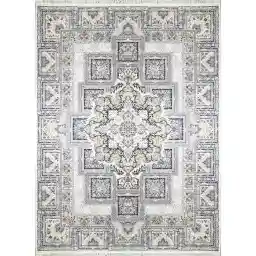 فرش ماشینی زمرد مشهد طرح 22000 زمینه کرم