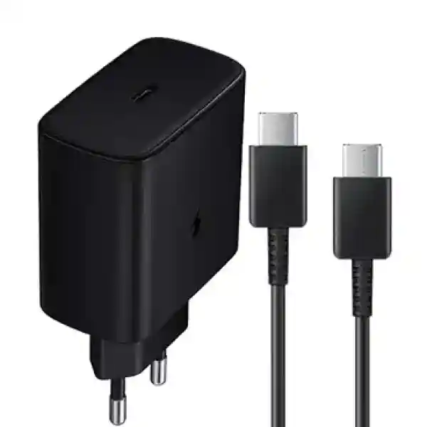 شارژر دیواری سامسونگ 5 ولت 3 آمپر بدون تبدیل مدل TA-845 توان 45 وات به همراه کابل تایپ سی