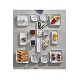 سرویس صبحانه 16 تکه مربع سفید İLİVA برای 4 نفر - بشقاب ست ارائه صبحانه لوکس