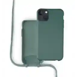 قاب سیلیکونی با سیم Coverzs - قاب گوشی با سیم - قاب پشتی با سیم - بند ناف - مناسب برای آیفون 13 اپل - سبز تیره