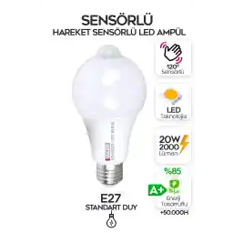 Led لامپ سنسور SULED با سنسور حرکت E27 Lampholder 20W 2000 Lumen سنسور حرکت نور لامپ LED