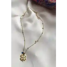 Novon 4 Leaf Clover Long Barley 316l Steel Chain (60cm)