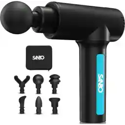 Sanbo Massage Gun Pro - حرفه ای و قدرتمند - مشکی / آبی - شامل برنامه - تفنگ ماساژ - دستگاه ماساژ - تناسب اندام