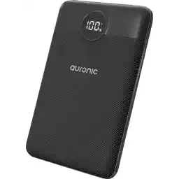 پاوربانک Auronic - مناسب برای آیفون و سامسونگ - 10000 میلی آمپر - 22.5 وات - 2 پورت شارژ - شارژ سریع از طریق USB-A و USB-C - مشکی