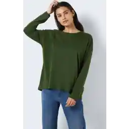 NOISY MAY NMMATHILDE L/S O-NECK HIGH/LOW TOP NOOS Dames T-shirt - Maat L