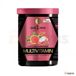 ماسک مو انرژی بخش دالاس Dalas حاوی مولتی ویتامین، عصاره جینسینگ و روغن آووکادو مناسب انواع مو 1000 میل