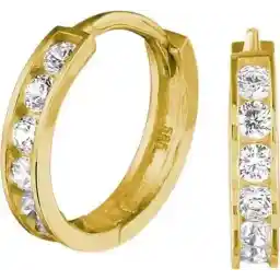Marie Celeste klapoorringen zirkonia - 12.5 mm - Goud