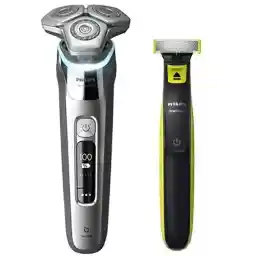 ماشین اصلاح موی صورت و بدن فیلیپس مدل S9985plus بههمراه خط زن، اصلاح به صورت صفر زن، استفاده به صورت خشک و مرطوب، ضد آب، منبع انرژی باتری، تکنولوژی اصلاح به صورت برش چرخشی، بههمراه کیف