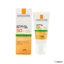 ژل کرم ضد آفتاب کنترل کننده چربی لاروش پوزای سری Anthelios مدل UV Mune 400 با +SPF50 رنگی مناسب پوست چرب و حساس 50 میل