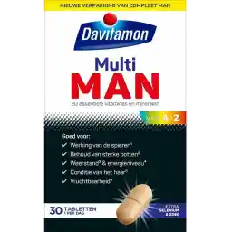 داویتامون مولتی من - با سلنیوم و روی اضافی - مولتی ویتامین مرد - 30 قرص