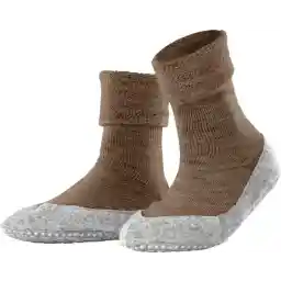 FALKE Cosyshoe antislip noppen merino wol huissokken pantoffels dames bruin - Maat 39-40