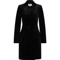 WE Fashion Dames velvet blazerjurk met ceintuur