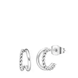 گوشواره دو نفره استیل بازیافتی زنانه لوکاردی - گوشواره - استیل - نقره ای