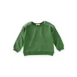 Cigit Omuzu Pelüş Garnili Sweatshirt 2-10 Yaş Yağ Yeşili