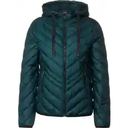 Cecil gewatteerd jack met afneembare capuchon - kleur Night Forest Green - maat XL