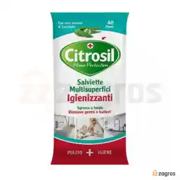 دستمال مرطوب پاک کننده و ضد عفونی کننده سطوح چند منظوره سیتروسیل با رایحه اکالیپتوس بسته 40 عددی
