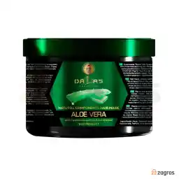 ماسک مو ضد ریزش دالاس Dalas سری Natural Components حاوی عصاره آلوئه ورا و هیالورونیک اسید مناسب موهای آسیب دیده 500 میل
