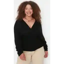 Trendyol Lila Gebreide Trui Met Dubbele Rij Knopen Tbbaw23An00040 Trendyol Lila Gebreide Trui Met Dubbele Rij Knopen Tbbaw23An00040