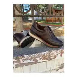 کفش و کیف پابوچان پابوچان 0904 کفش مردانه زیره آناتومیک چرم طبیعی - قهوه ای - 44