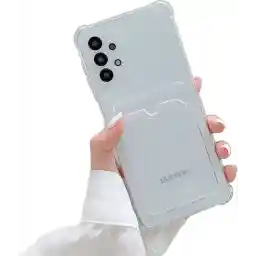 قاب مناسب برای Samsung A53 با جای کارت شفاف قاب ضد ضربه با جا کارتی - قاب شفاف Samsung Galaxy A53 - قاب نگهدارنده کارت سامسونگ A53 - جای کارت - قاب