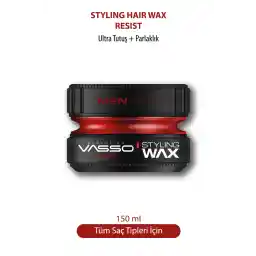 Vasso Men 24 Hour Ultra Hold and Shine Wax برای موهای کوتاه - Resist Pro Aqua 150 ml