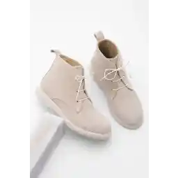 Marjin Kadın Deri Günlük Bot Doles bej Süet