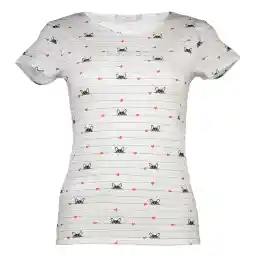 تی شرت نخی یقه گرد زنانه - مانگو