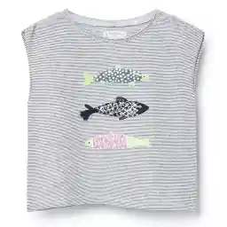 تی شرت نخی طرح دار نوزادی دخترانه - مانگو