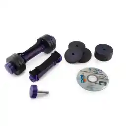 دمبل بدنسازی ایروبیک بانوان تن زیب متغیر 90134 جفتی 2 کیلویی | مشکی/بنفش