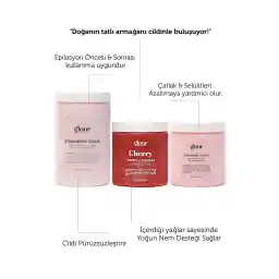 اسکراب بدن ماست و اسکراب توت فرنگی با عصاره گلور گیلاس هند ست سه گانه قرمز