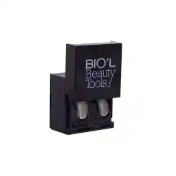 مداد تراش آرایشی دوقلو درب دار با پاک کننده تیغه رنگ مشکی بیول