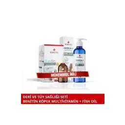 ست سلامت پوست و کت سگ سودمند ضد ریزش مو روغن ماهی بنیتین (بیوتین و امگا 3-6)