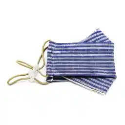 ماسک پارچه ای چهار لایه راه راه آبی آپامه