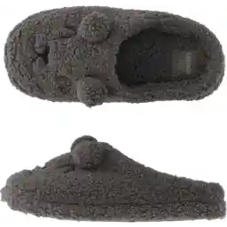 Apollo Pantoffels Dames - Teddy Bear Antraciet - Maat 37/38 - Instap Sloffen - Gevoerd met Warm Fleece