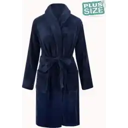 روپوش یونیسکس سایز بزرگ - روپوش پشمی یقه شالی - سایز بزرگ - روپوش زنانه - روپوش مردانه - آبی سرمه ای 5XL/6XL