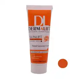 کرم ضد آفتاب رنگی درمالیفت مدل سانلیفت SPF 50 حاوی محافظ UVA و UVBمناسب پوستهای چرب حجم 40 میلیلیتر