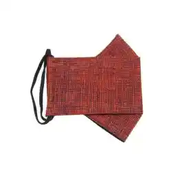 ماسک پارچهای چهارلایه طرح چهارخانه ریز قرمز آپامه