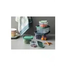 English Home Keep Me Plastik 5 Parça Saklama Kabı 16 Cm Yeşil